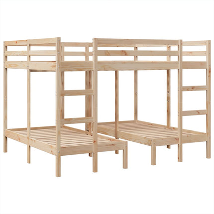 tredobbelt køjeseng 160x200/80x160 cm massivt fyrretræ