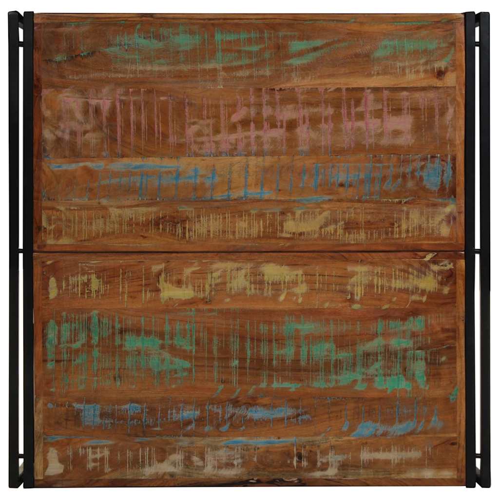 sofabord 100x100x35 cm massivt genbrugstræ flerfarvet