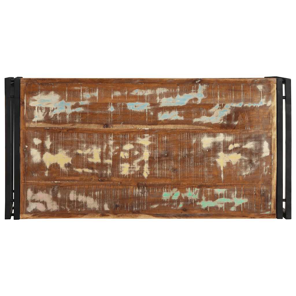 sofabord 100x50x35 cm massivt genbrugstræ flerfarvet