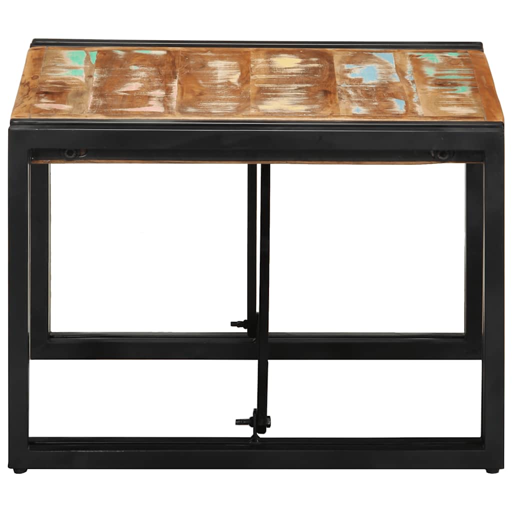 sofabord 50x50x35 cm massivt genbrugstræ flerfarvet