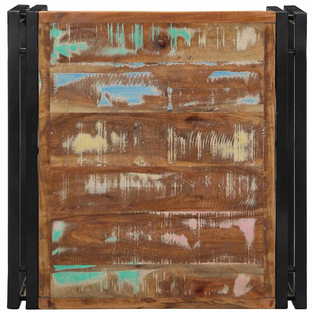 sofabord 50x50x35 cm massivt genbrugstræ flerfarvet