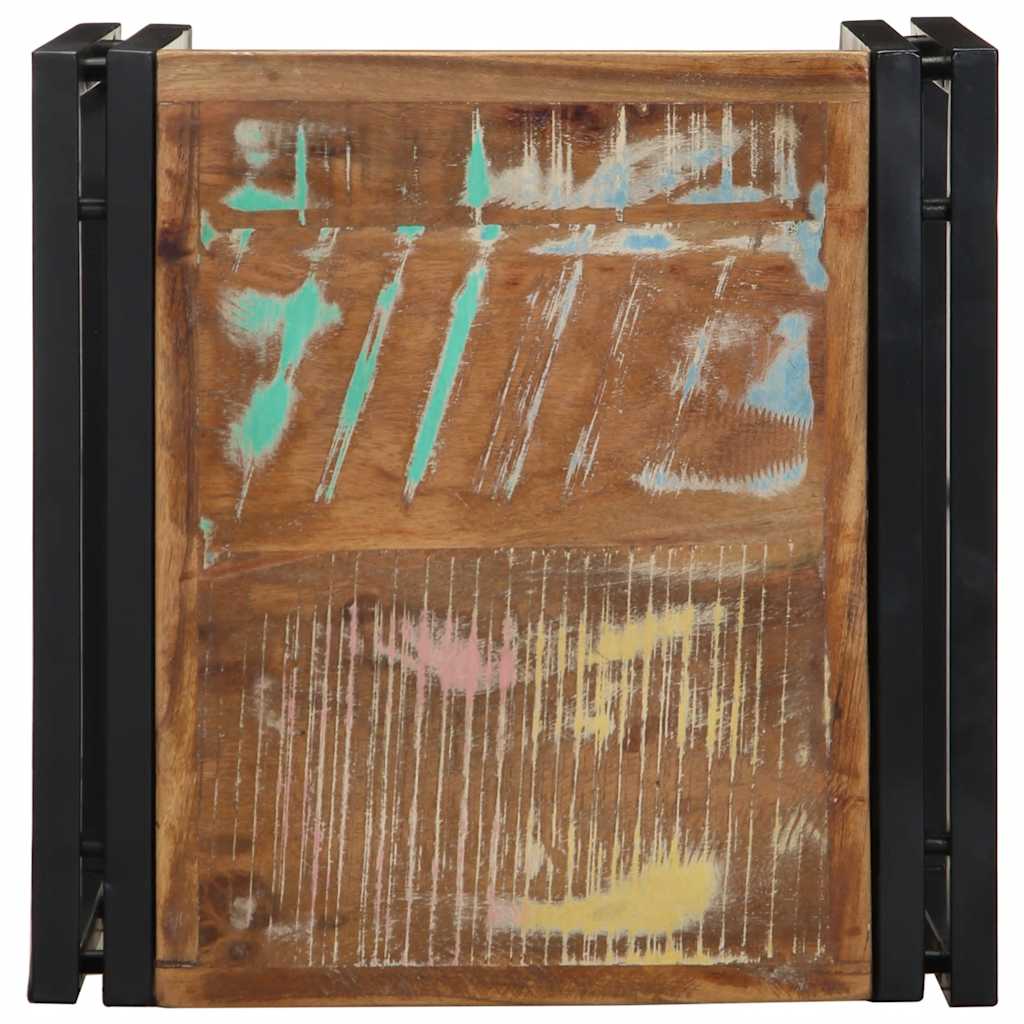 sofabord 40x40x35 cm massivt genbrugstræ flerfarvet