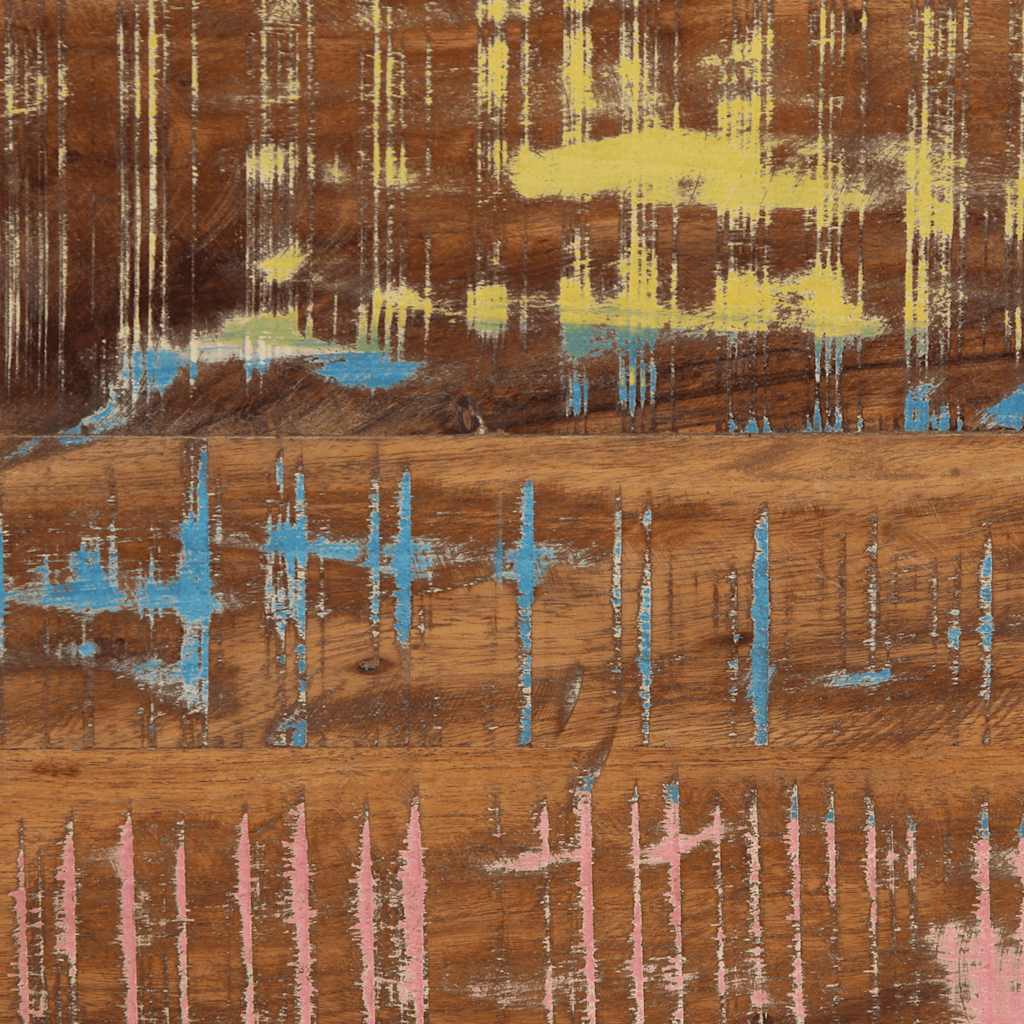 sofabord 90x50x38 cm massivt genbrugstræ flerfarvet