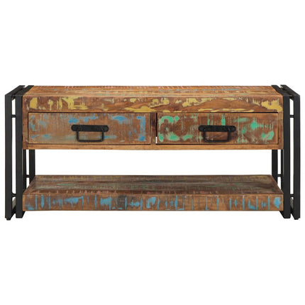 sofabord 90x50x38 cm massivt genbrugstræ flerfarvet