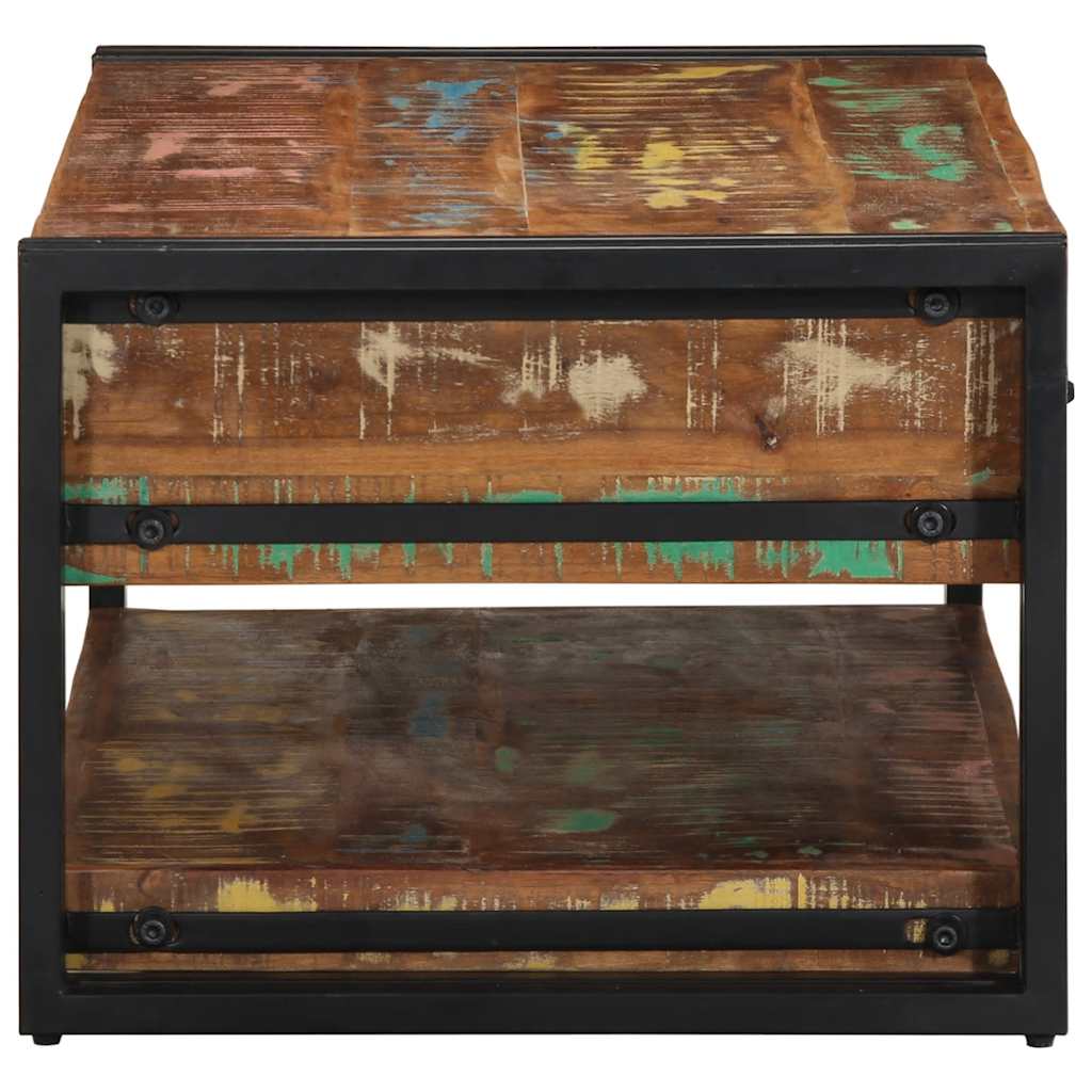 sofabord 90x50x38 cm massivt genbrugstræ flerfarvet