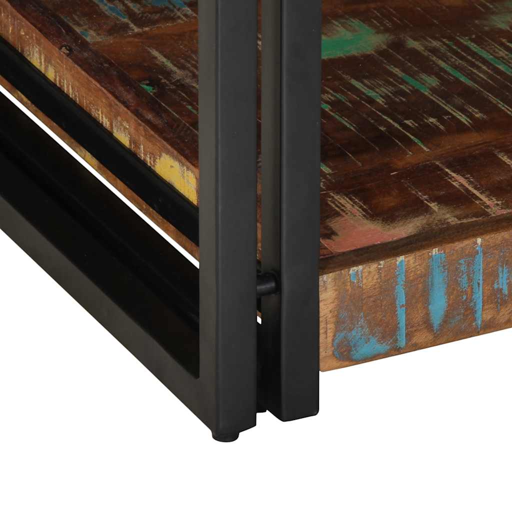 sofabord 90x50x38 cm massivt genbrugstræ flerfarvet