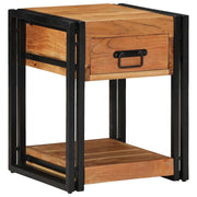 Natskab med skuffe 2 pcs Brun 40 x 40 x 50 cm Massivt Akacietræ