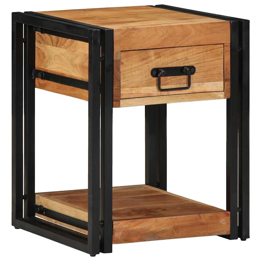 Natskab med skuffe 2 pcs Brun 40 x 40 x 50 cm Massivt Akacietræ