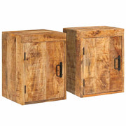 Sengebord 2 pcs Brun 35 x 33 x 48 cm Massivt mangotræ