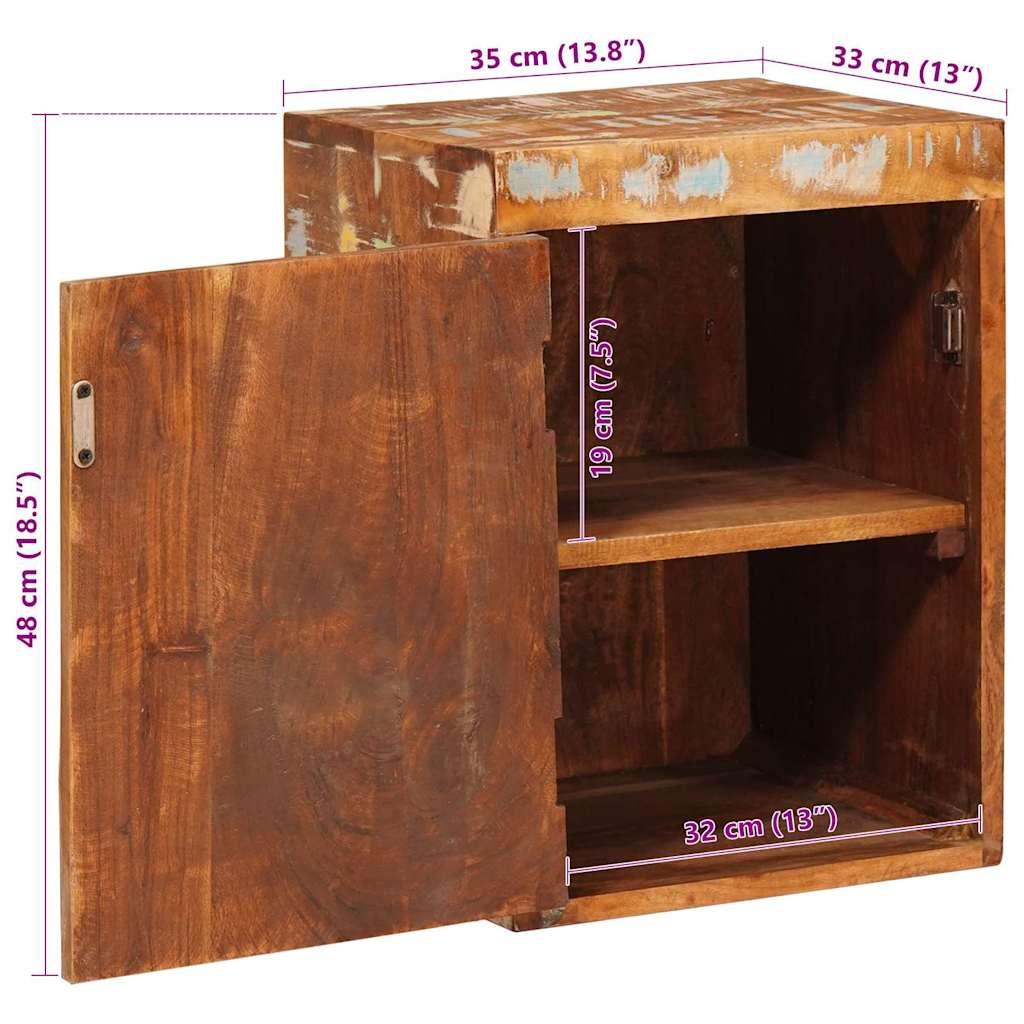 Sengebord Brun 35 x 33 x 48 cm Solid Genbrugs Wood