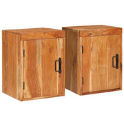 Sengebord 2 pcs Brun 35 x 33 x 48 cm Massivt træ akacie