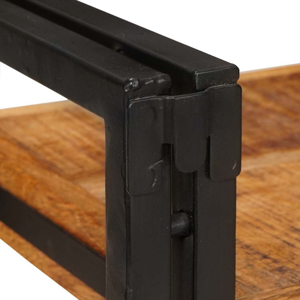 Sengebord 2 pcs Brun og sort 38 x 33 x 58 cm Massivt mangotræ