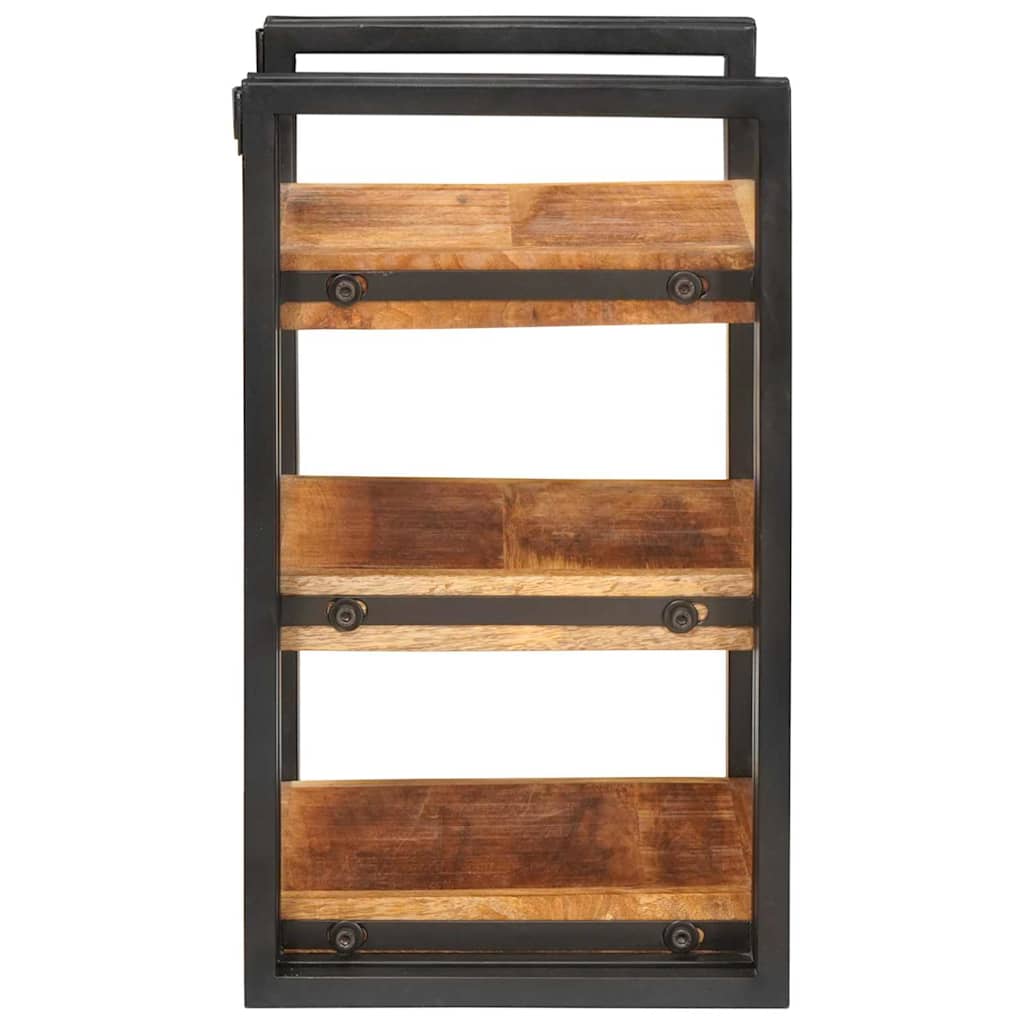 Sengebord 2 pcs Brun og sort 38 x 33 x 58 cm Massivt mangotræ