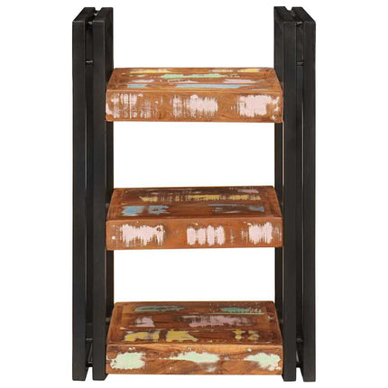 Sengebord 2 pcs Brun og sort Massivt genbrugstræ