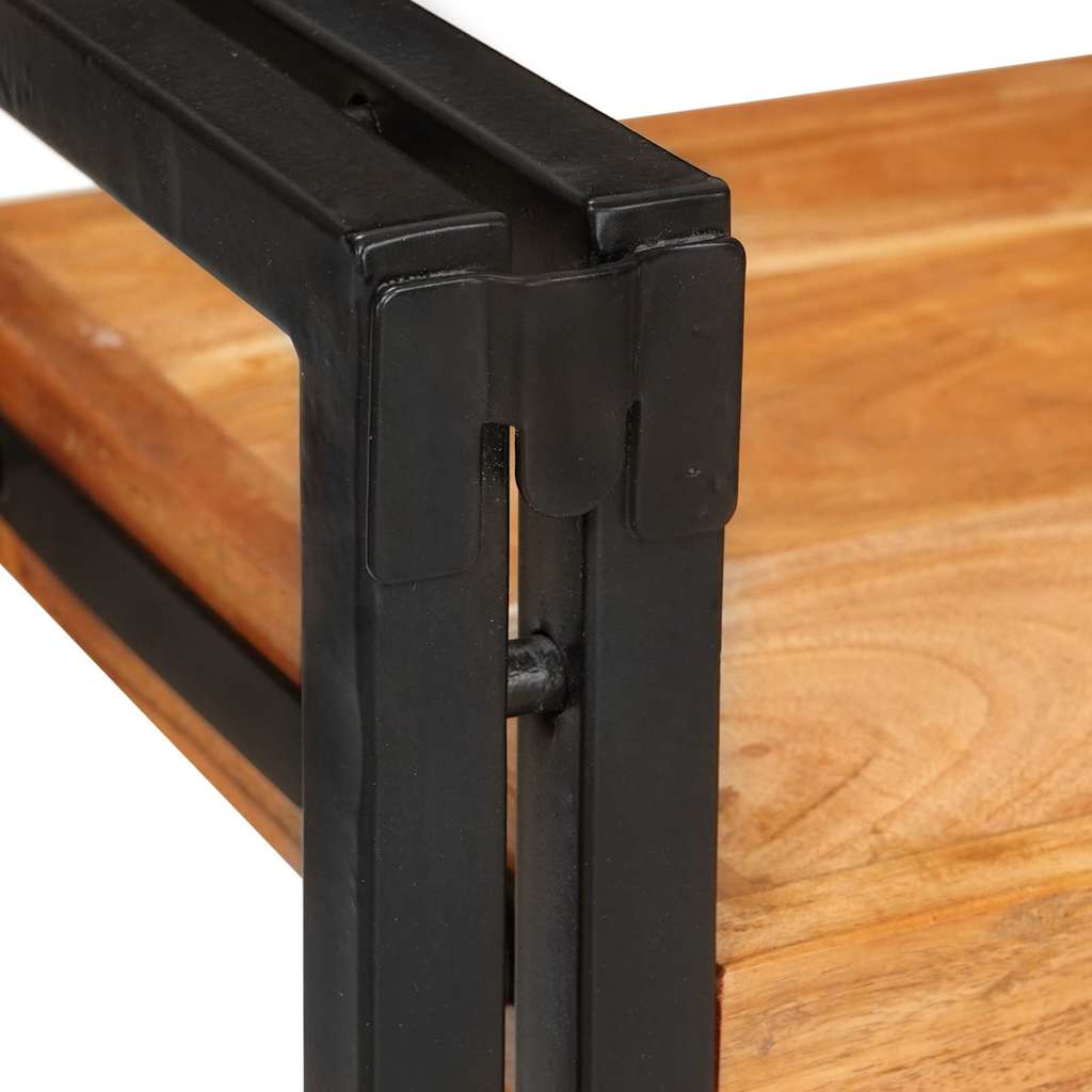 Sengebord Brun og sort 38 x 33 x 58 cm Massivt træ akacie