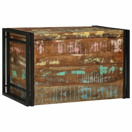 Opbevaringskasse Brun og sort 80 x 50 x 50 cm genbrugstræ