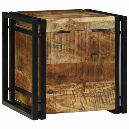 Opbevaringskasse Brun og sort 40 x 40 x 40 cm Massivt mangotræ