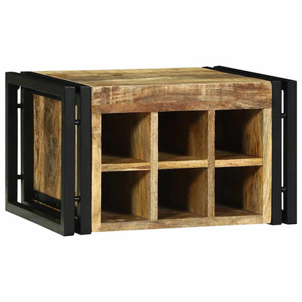 Vinfad 2 stk. Brun og sort 46 x 35 x 27,5 cm Massivt mangotræ