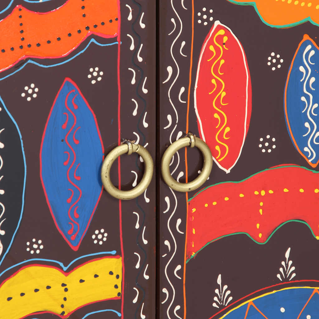 skænk flerfarvet 50x35x60 cm massivt akacietræ