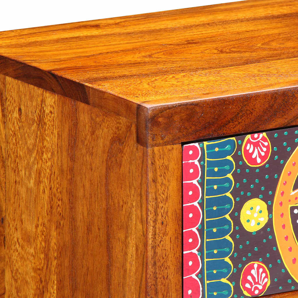 Natskab med skuffe 2 pcs Brun 40 x 35 x 35 cm Massivt Akacietræ