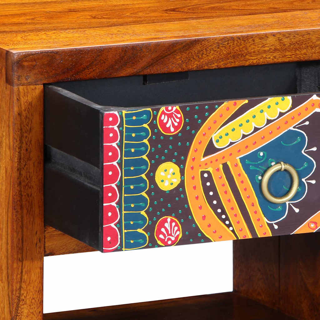 Natskab med skuffe 2 pcs Brun 40 x 35 x 35 cm Massivt Akacietræ