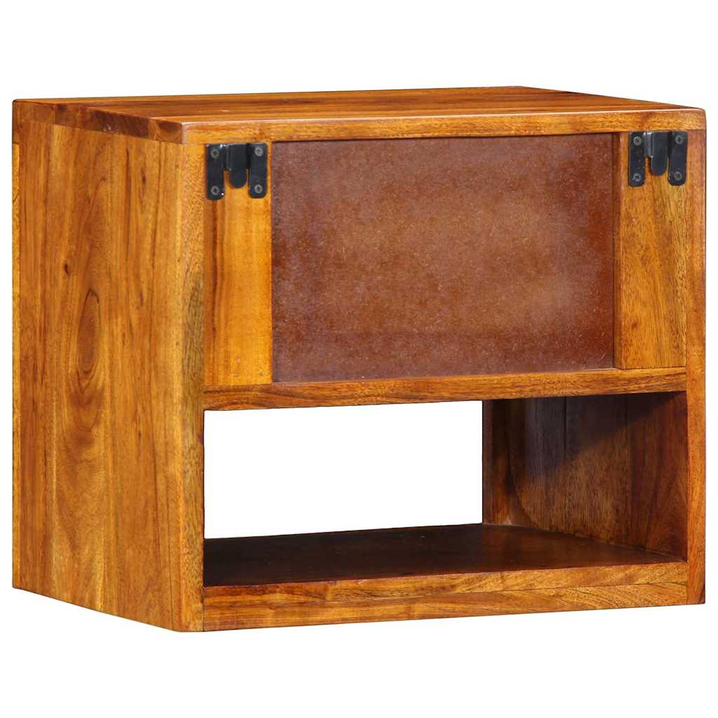 Natskab med skuffe 2 pcs Brun 40 x 35 x 35 cm Massivt Akacietræ