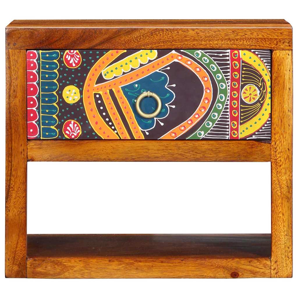 Natskab med skuffe 2 pcs Brun 40 x 35 x 35 cm Massivt Akacietræ