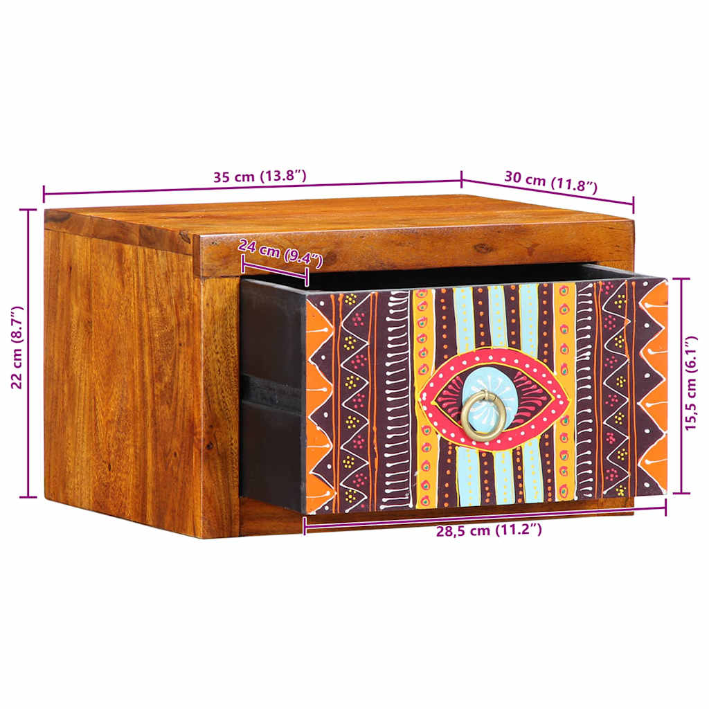 Natskab med skuffe 2 pcs Brun 35 x 30 x 22 cm