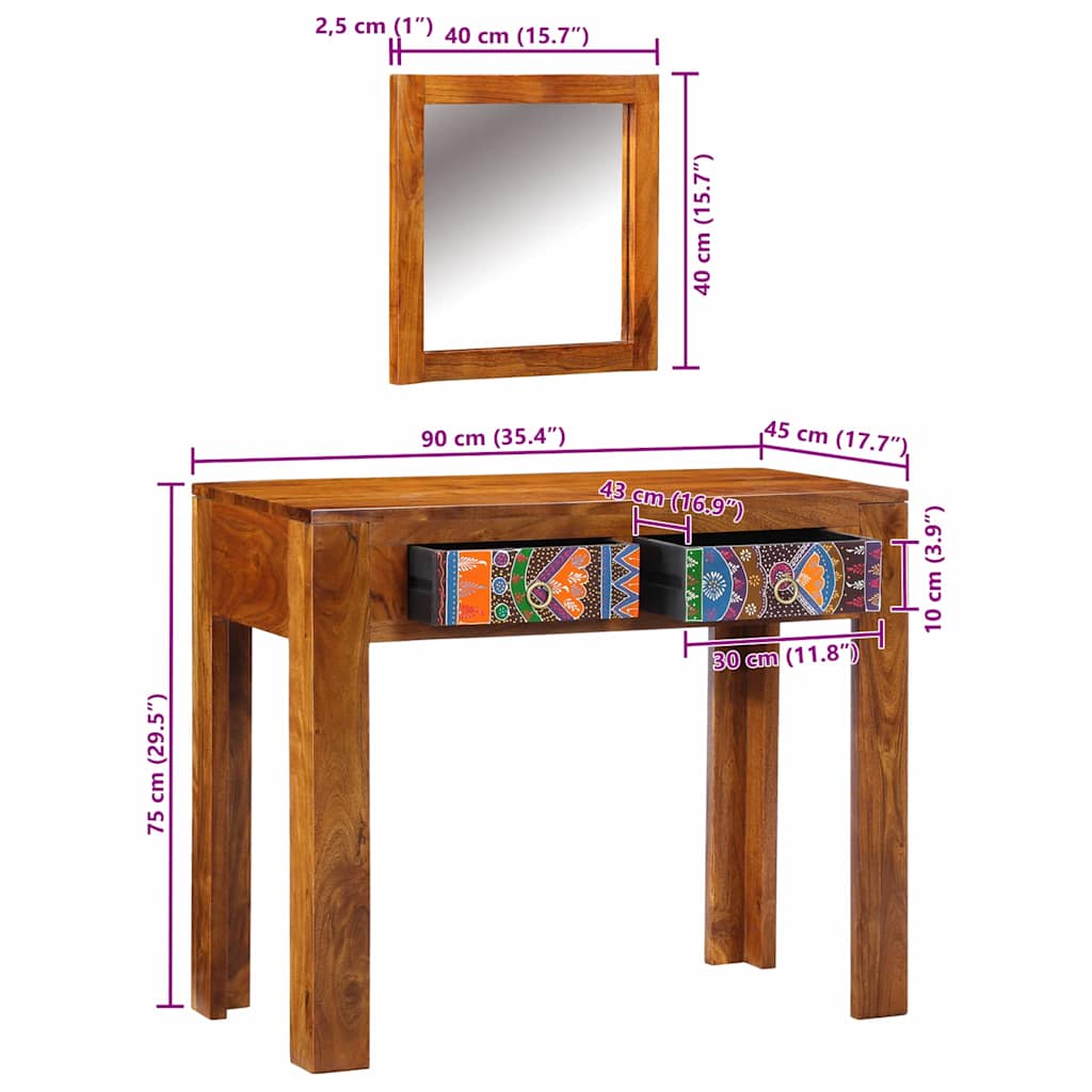 Klædeskab med skuffe Brun 90 x 45 x 75 cm Massivt Akacietræ