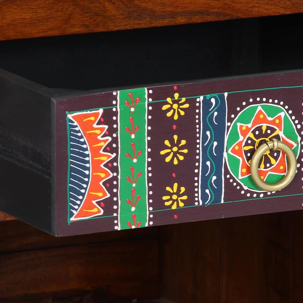 Blomster Endebord med skuffe Brun 40 x 35 x 75 cm