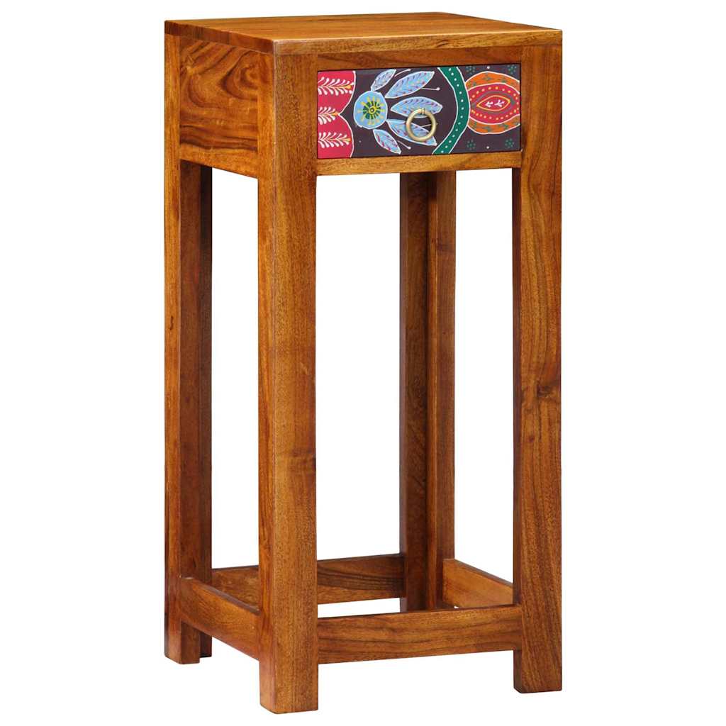 Blomster Endebord med skuffe Brun 35 x 35 x 75 cm