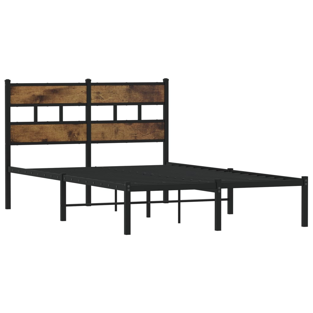 sengeramme uden madras 120x190 cm metal røget egetræsfarve