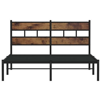 sengeramme uden madras 135x190 cm metal røget egetræsfarve