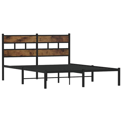 sengeramme uden madras 140x190 cm metal røget egetræsfarve