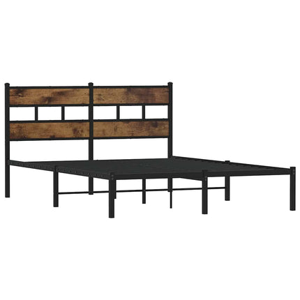 sengeramme uden madras 150x200 cm metal røget egetræsfarve