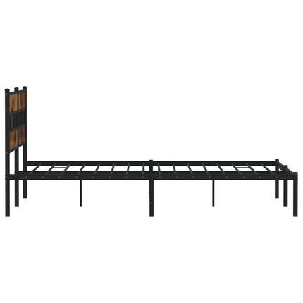 sengeramme uden madras 180x200 cm metal røget egetræsfarve
