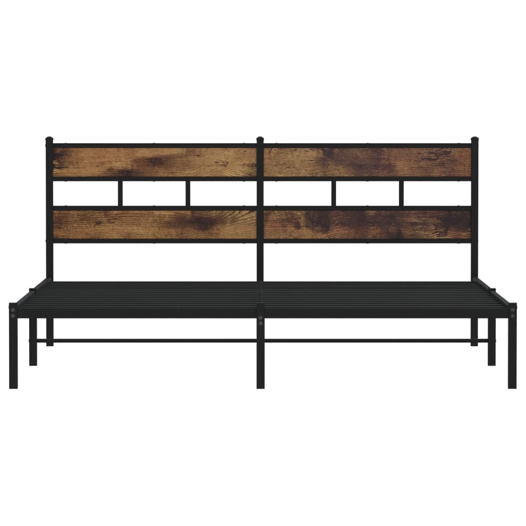 sengeramme uden madras 183x213 cm metal røget egetræsfarve
