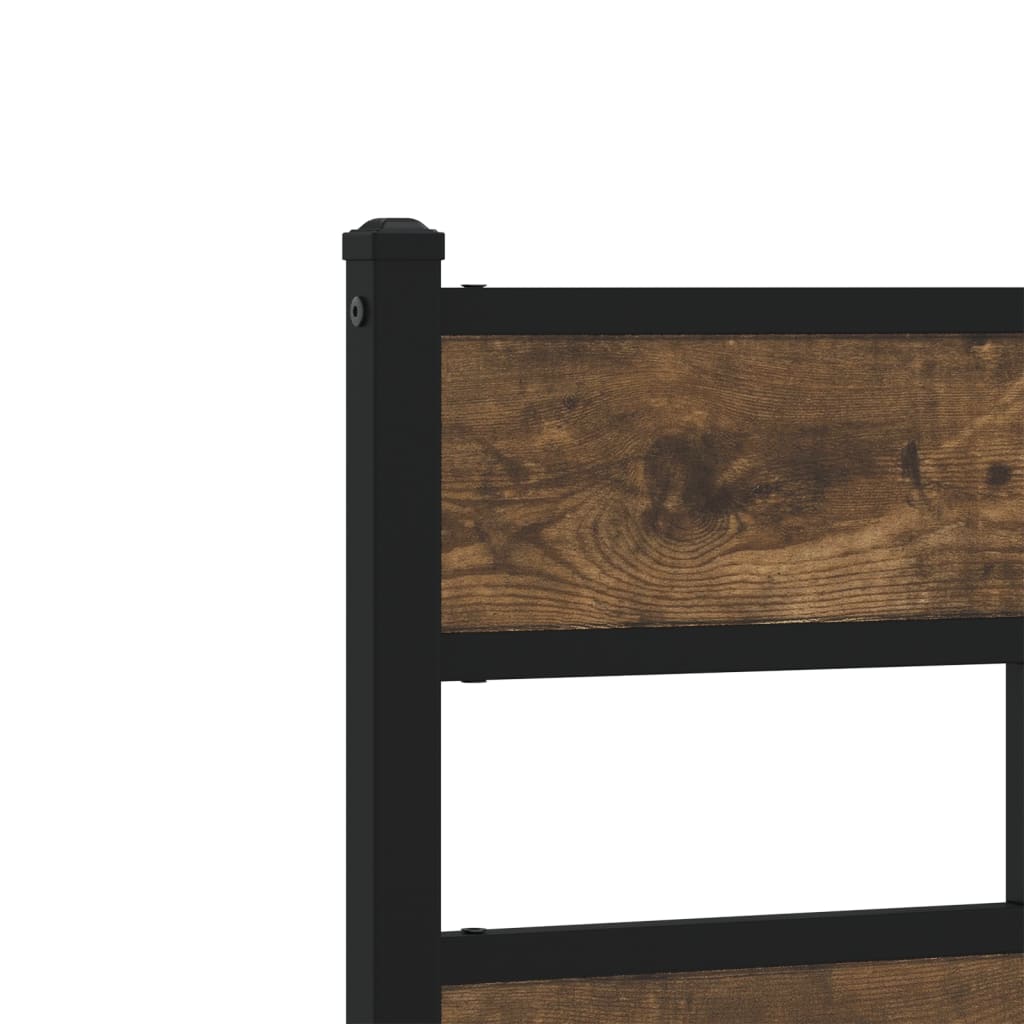 sengeramme uden madras 183x213 cm metal røget egetræsfarve