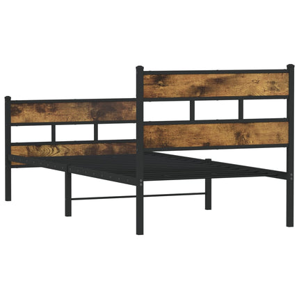 sengeramme uden madras 90x200 cm metal røget egetræsfarve