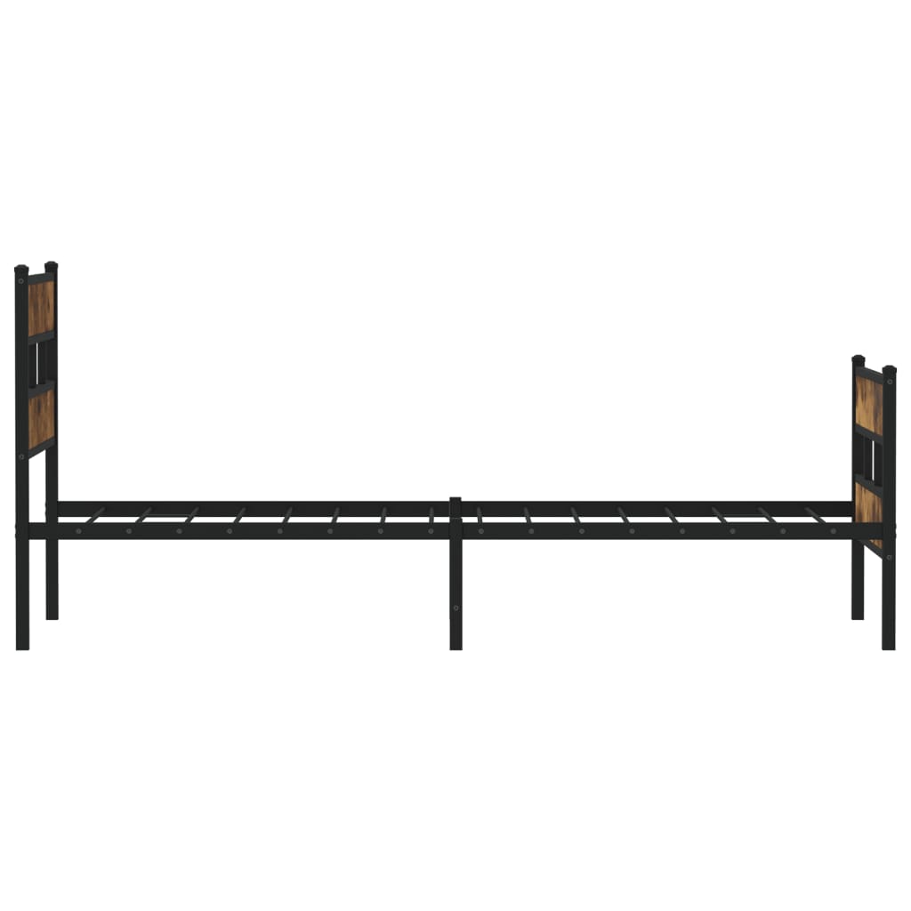sengeramme uden madras 100x200 cm metal røget egetræsfarve