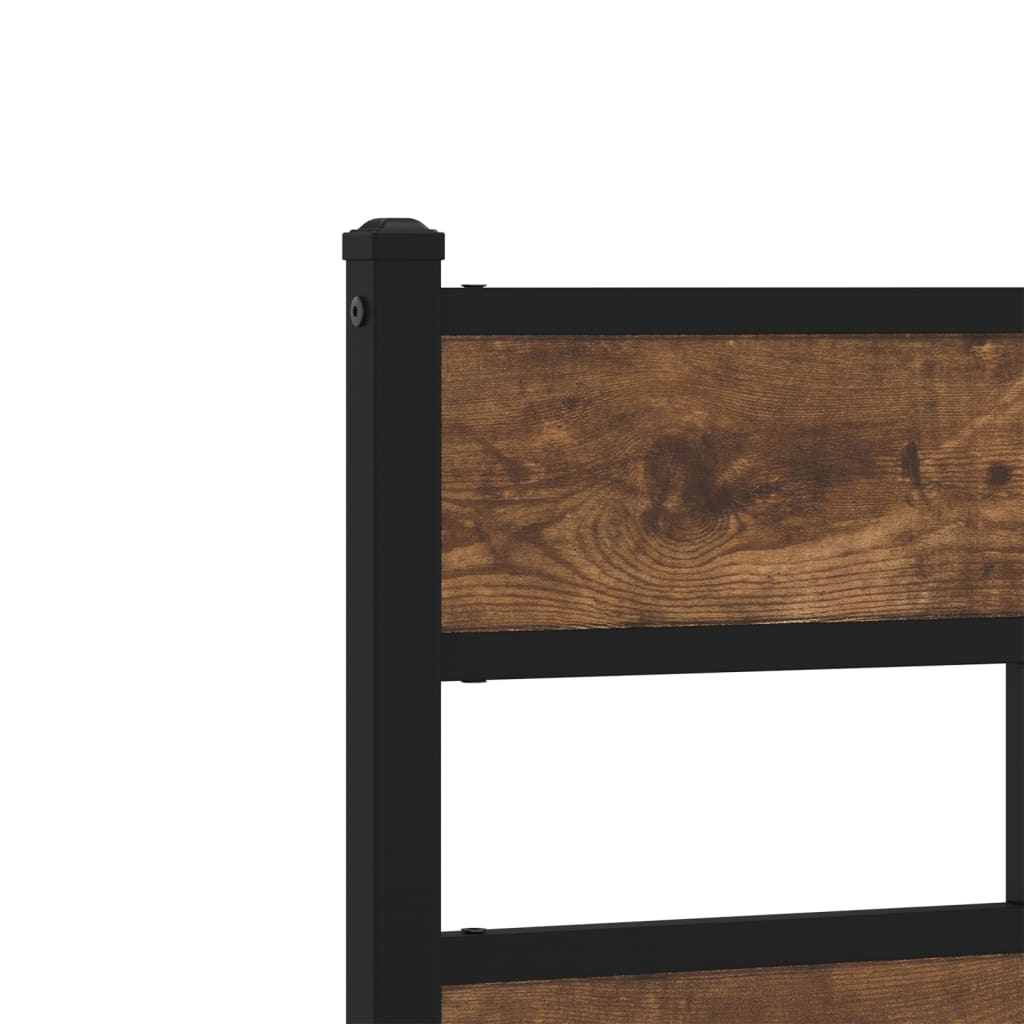 sengeramme uden madras 100x200 cm metal røget egetræsfarve