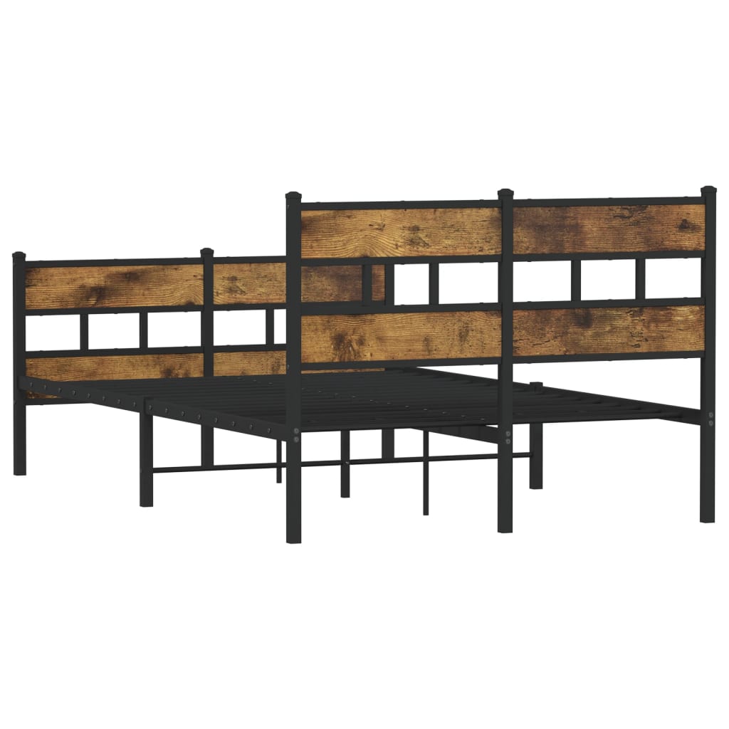 sengeramme uden madras 120x200 cm metal røget egetræsfarve