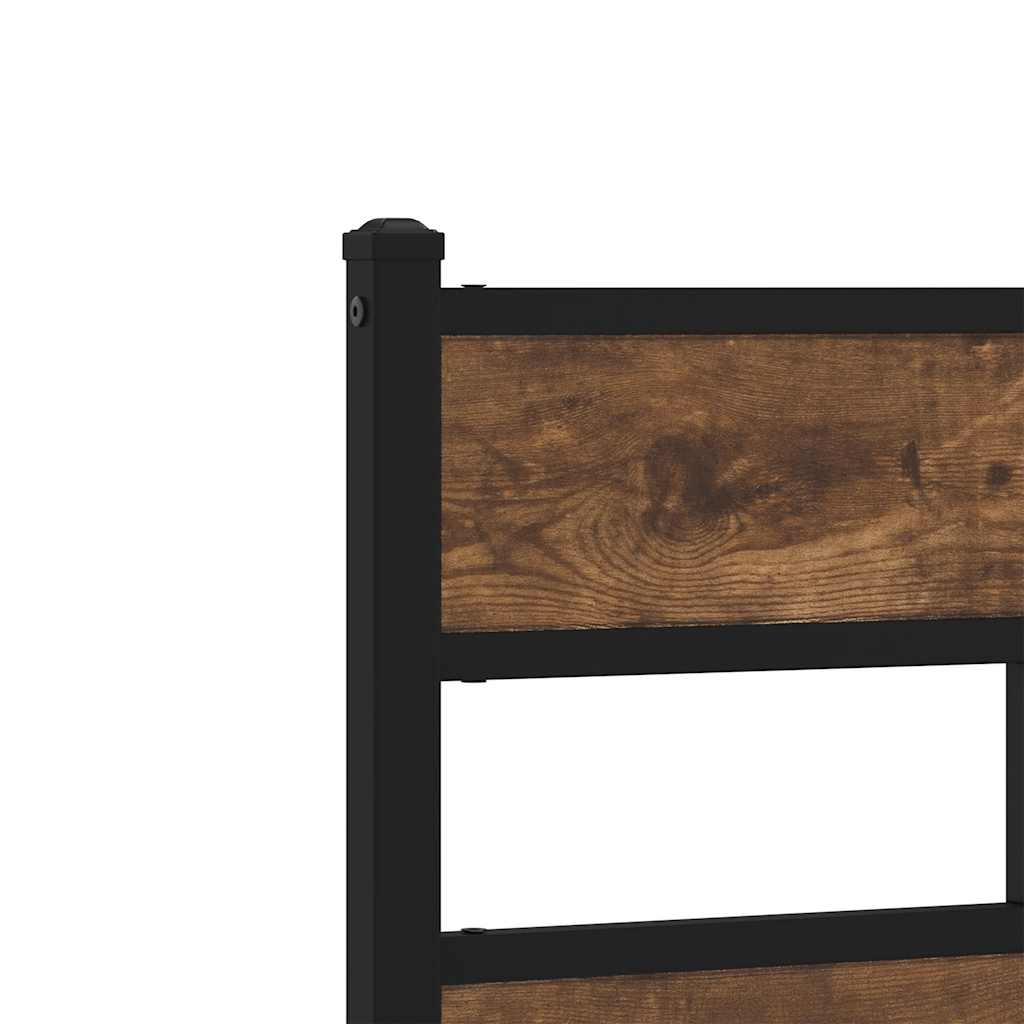 udskiftningsgavl 180 cm jern og konstrueret træ røget egetræsfarve