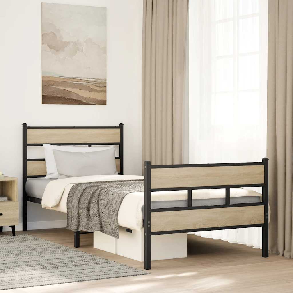 sengeramme uden madras 100x190 cm metal sonoma-eg