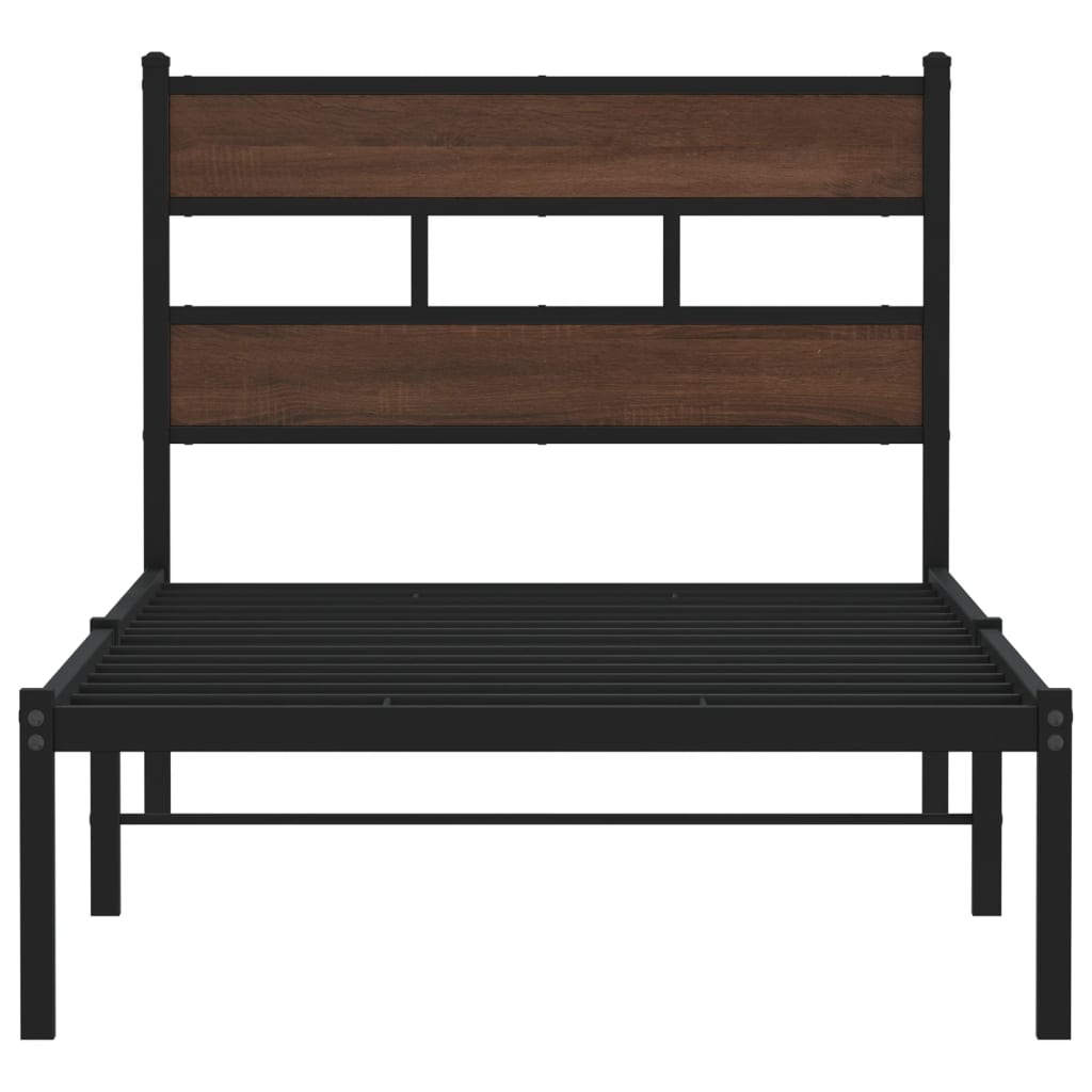 sengeramme m. sengegavl 75x190 cm uden madras brun egetræsfarve