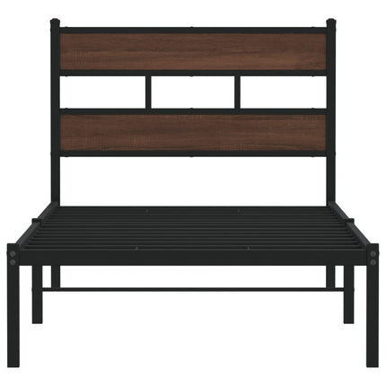 sengeramme m. sengegavl 80x200 cm uden madras brun egetræsfarve