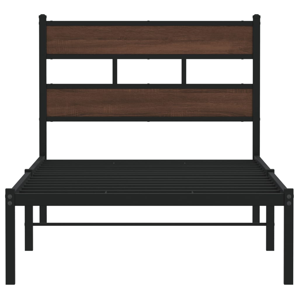 sengeramme m. sengegavl 90x200 cm uden madras brun egetræsfarve