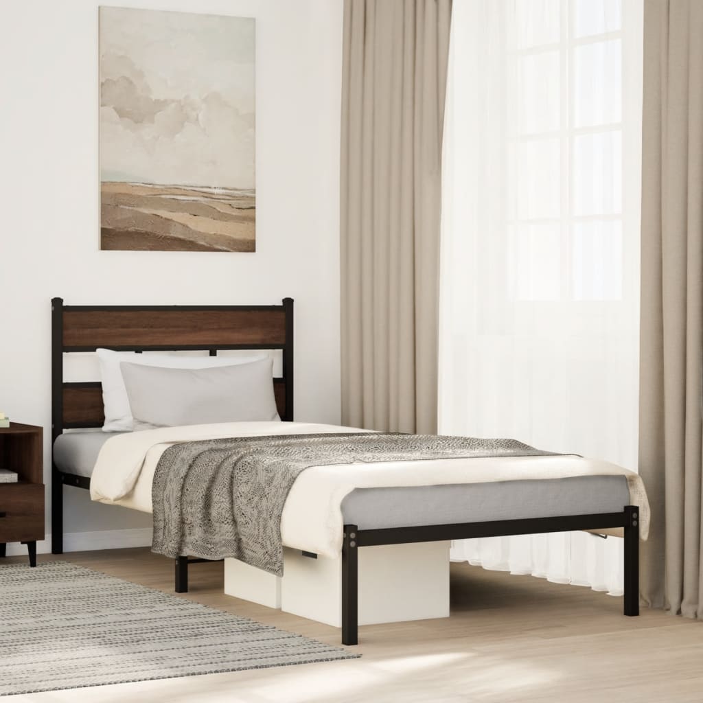 sengeramme m. sengegavl 107x203 cm uden madras brunt eg