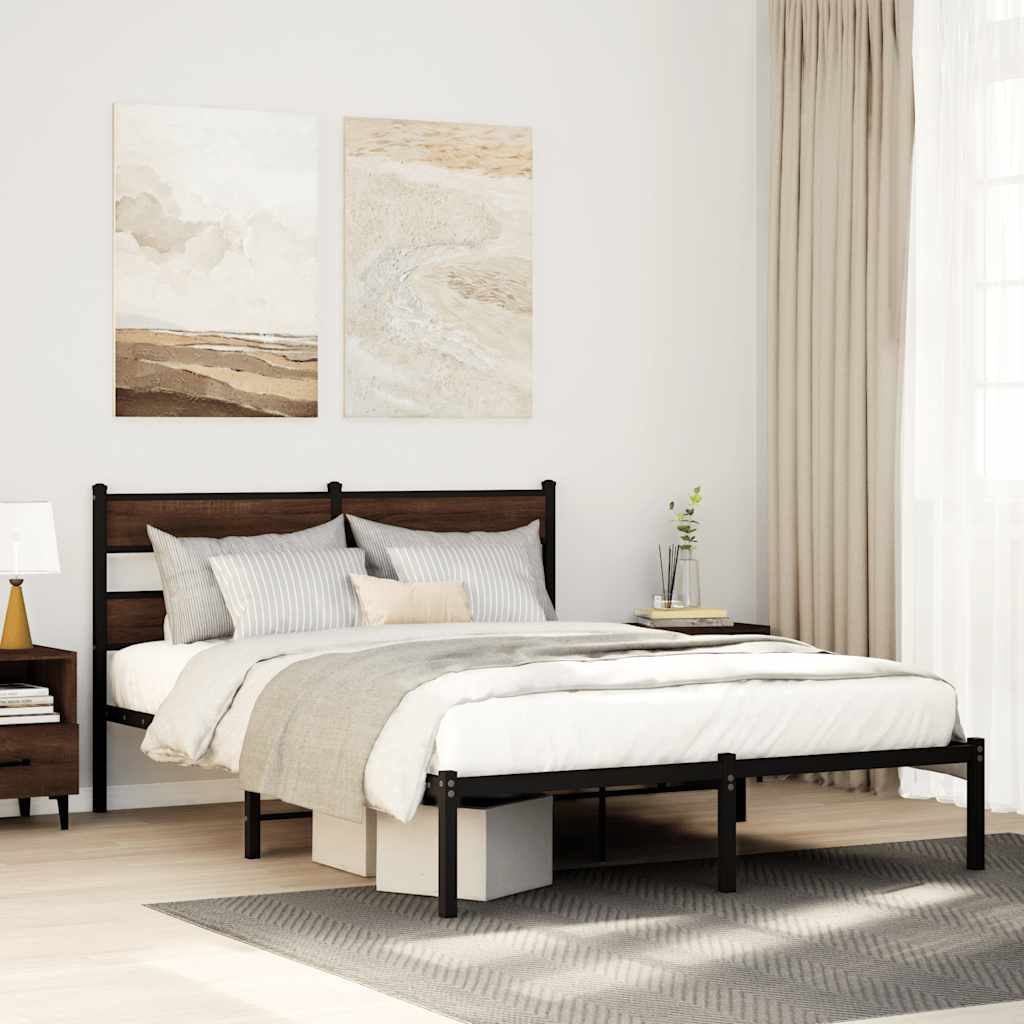 sengeramme m. sengegavl 150x200 cm uden madras brunt eg