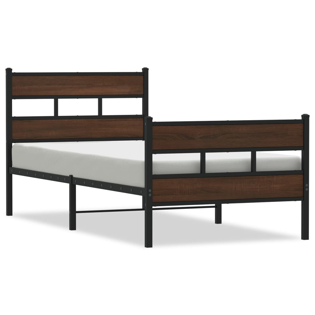 sengeramme m. sengegavl 75x190 cm uden madras brunt eg